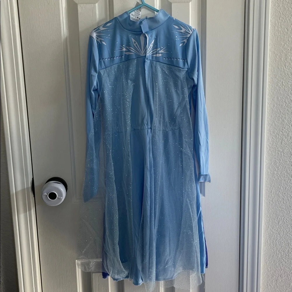 Disney Frozen Elsa Blue Glitter Princess Dress Costume size S/P (4-6x) - Picture 4 of 12